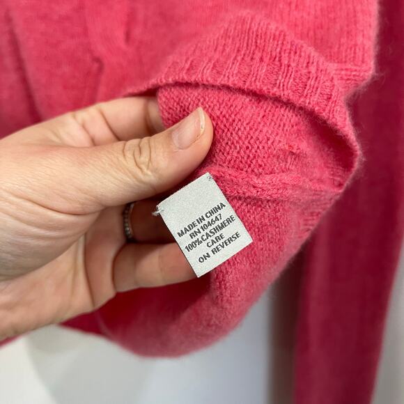 Kinross Cashmere Pink Mock Neck Button Cardigan Soft Cozy Minimalist XS - Picture 4 of 8